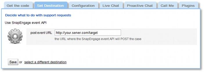 event API configuration